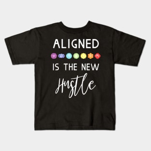 Aligned is The New Hustle - Funny Yoga Chakras Kids T-Shirt